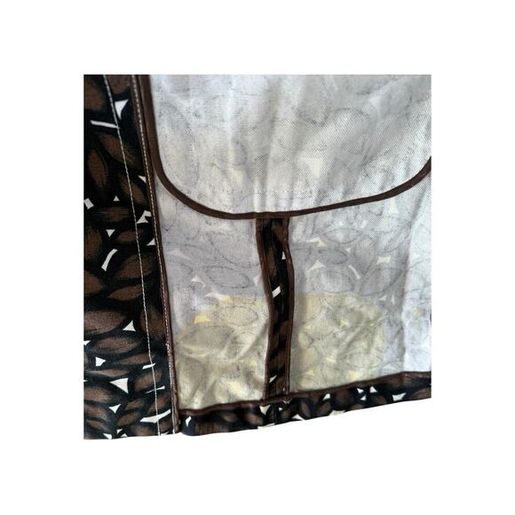 Tuleh Printed Brown Trench Coat Size 2 Cotton Geometric - Picture 6 of 15